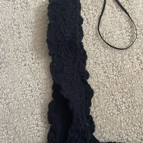 Zara Black Eyelet Crop Top with Lace Straps - Picture 4 of 6